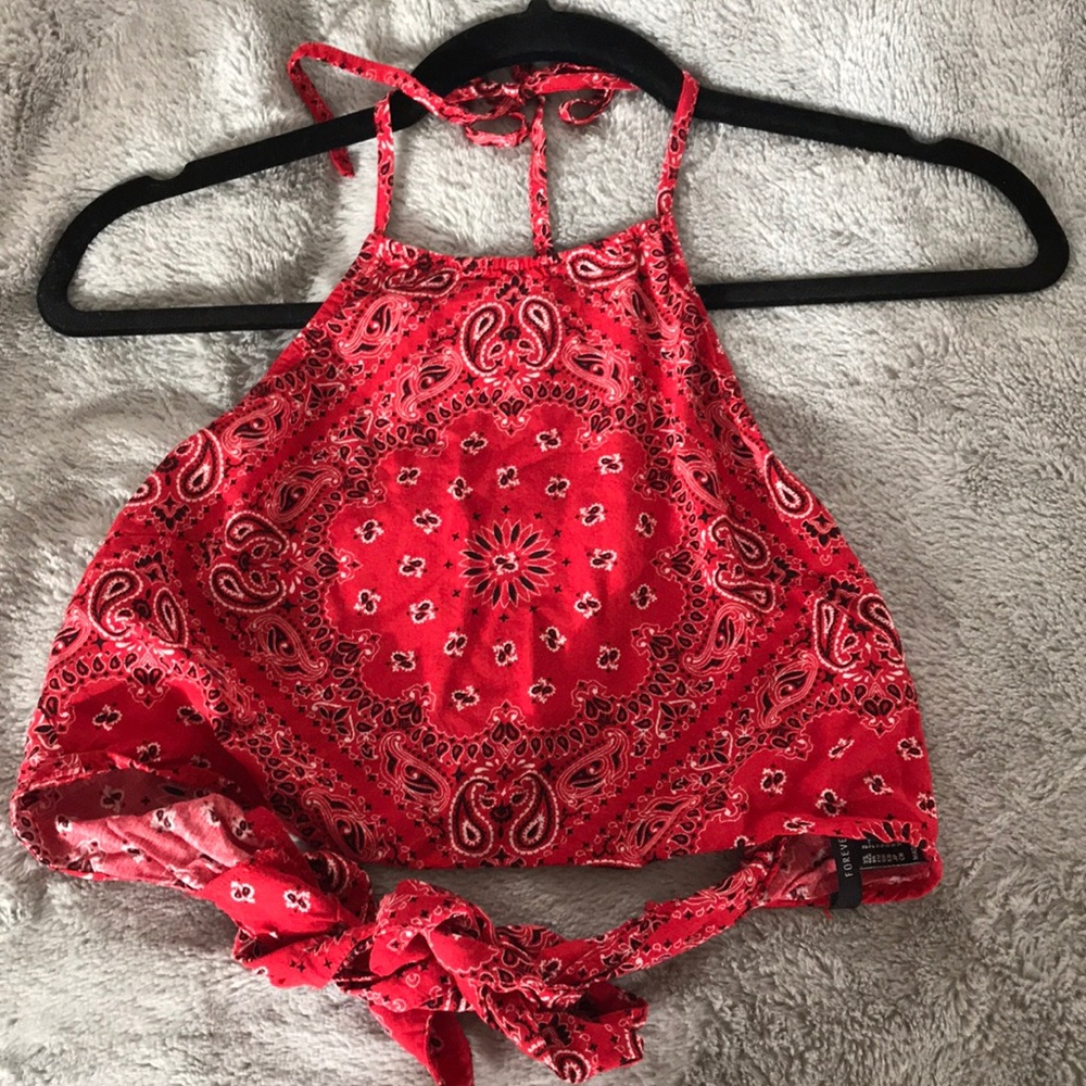 Red crop top